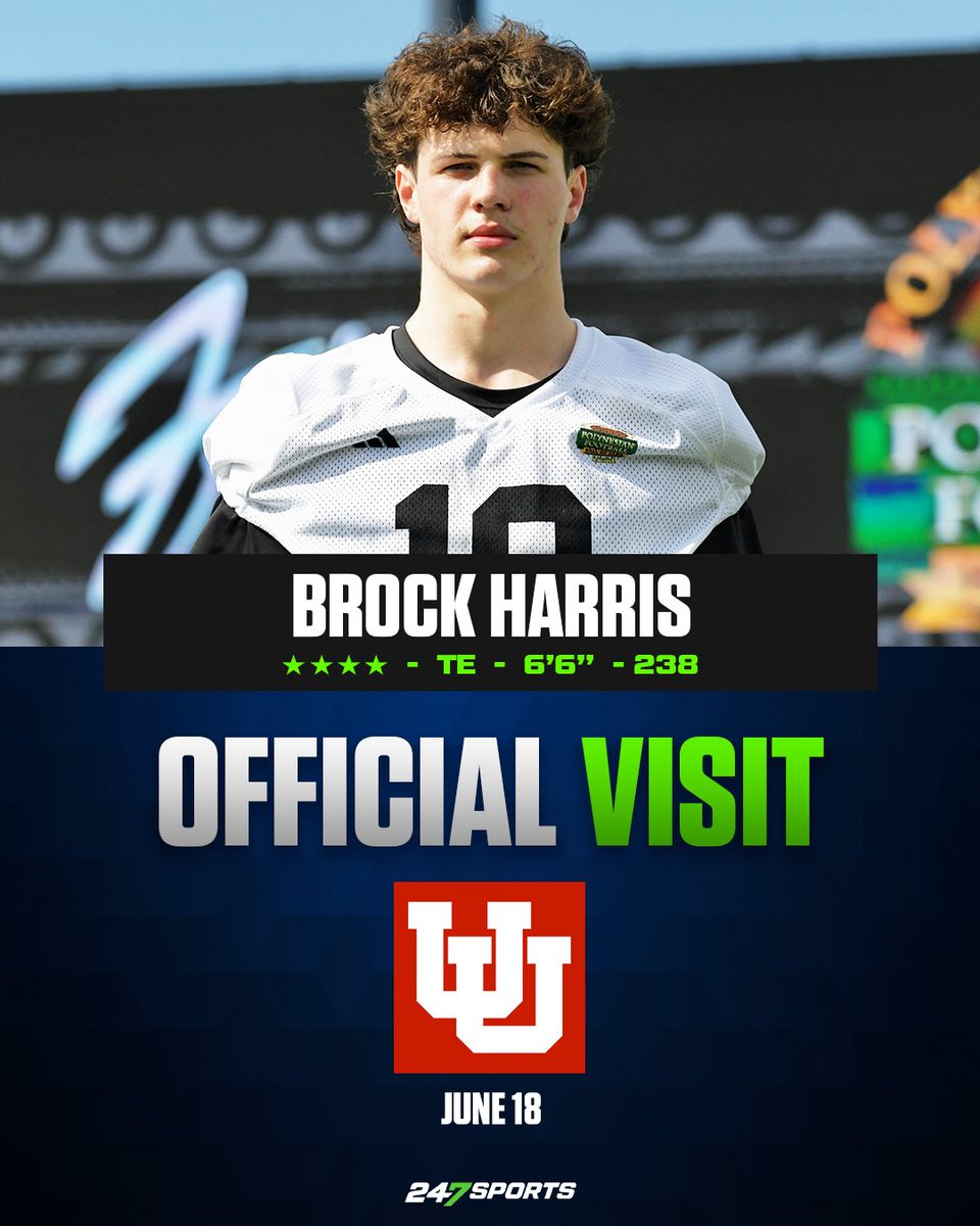 Elite tight end Brock Harris from St. George Pine View has added an official visit to Utah to his busy summer travel schedule:  247sports.com/article/elite-…