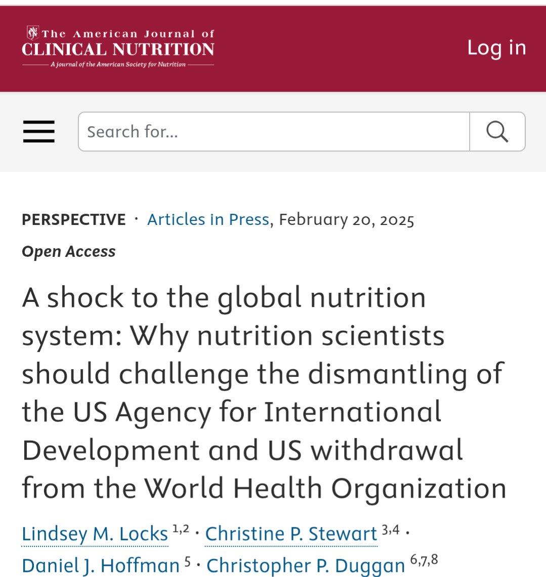 Kevin C. Klatt, PhD, RD (@kcklatt) on Twitter photo To say that the abrupt dismantling of USAID has devastated the global health and nutrition space is not an understatement. Must read piece in <a href="/AJCNutrition/">American Journal of Clinical Nutrition</a> on the loss of life and livelihoods
ajcn.nutrition.org/article/S0002-⦠To say that the abrupt dismantling of USAID has devastated the global health and nutrition space is not an understatement. Must read piece in <a href="/AJCNutrition/">American Journal of Clinical Nutrition</a> on the loss of life and livelihoods
ajcn.nutrition.org/article/S0002-ā¦