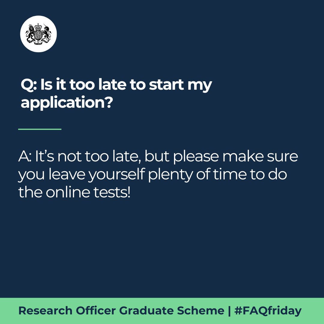 Each #FAQfriday we answer one of our most asked questions about the GSR Research Officer Graduate Scheme. 💡  

⏰Apply before 13:55 on 27 Feb  
👌 There is still time to apply  
👉 Start your application today   

 bit.ly/gsr-scheme