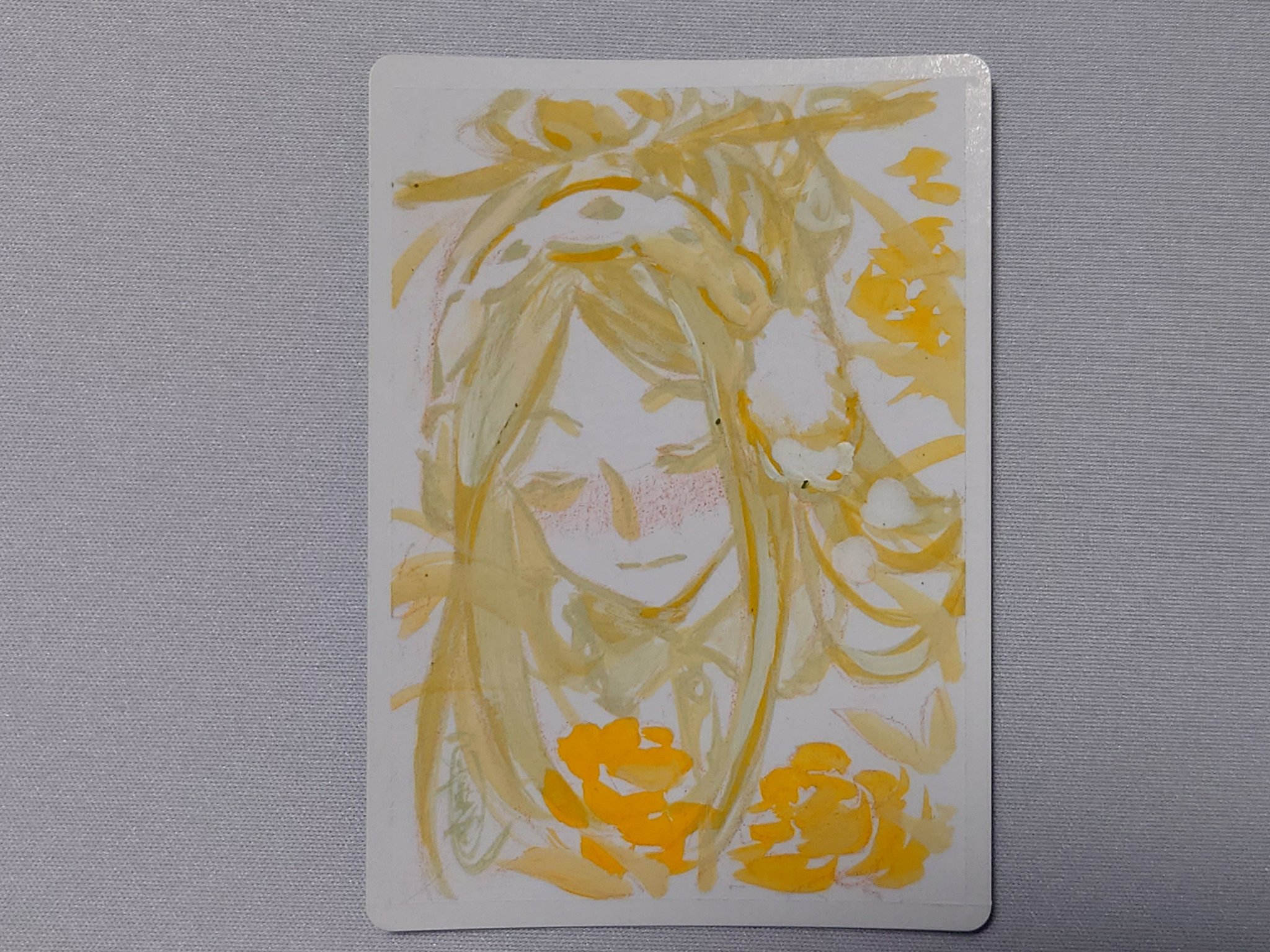 MTG アーティストプルーフ 迷える探求者、梓 カラースケッチ MTG アーティストプルーフ 迷える探求者、梓 カラースケッチ