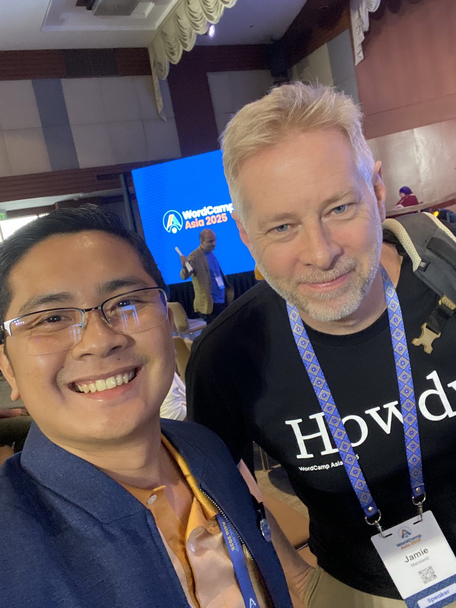 daryl_malibiran's tweet image. So grateful to meet @nickmdiego and @pootlepress from Automattic at WordCamp Asia! Really admire their contributions to the WordPress community. #WCAsia2025 #WordPress #Automattic #Community