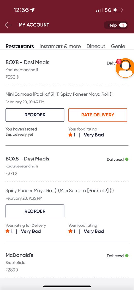 goviagar's tweet photo. @Swiggy  can u help with my refund

Attaching my order details, first order was not received so Swiggy reordered it for me but for that also I was asked to make the payment of 350 n was communicated by ur executive that it will be refunded post marked as delivery it I never got https://t.co/sjT7MkgUA2
