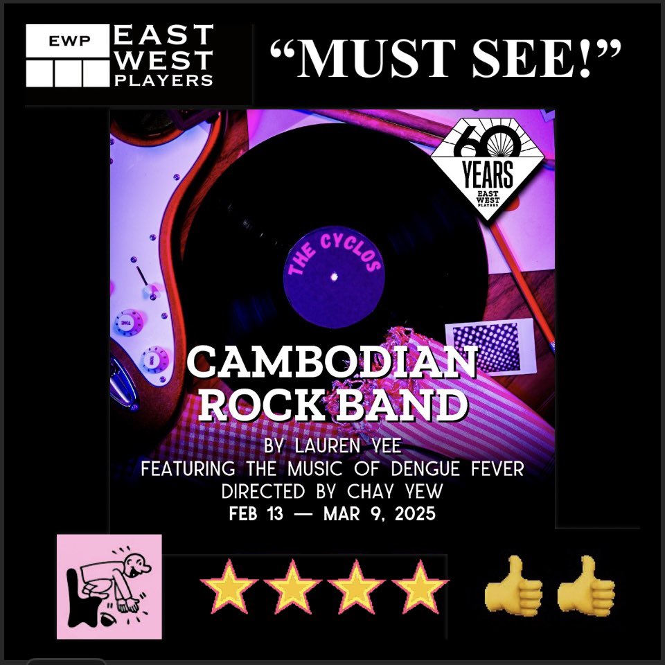 christashima's tweet photo. Go see #CambodianRockBand by @laurendyee 🎭 @EWPlayers—Now thru Mar.9❗️👏
#AMustSee #DontMiss #4stars #TwoThumbsUp #StandingOvation #GetTixNow #theater #EWP #LApremiere 
🔗https://t.co/B6jn1L7hqK https://t.co/z7kmr7RzEw