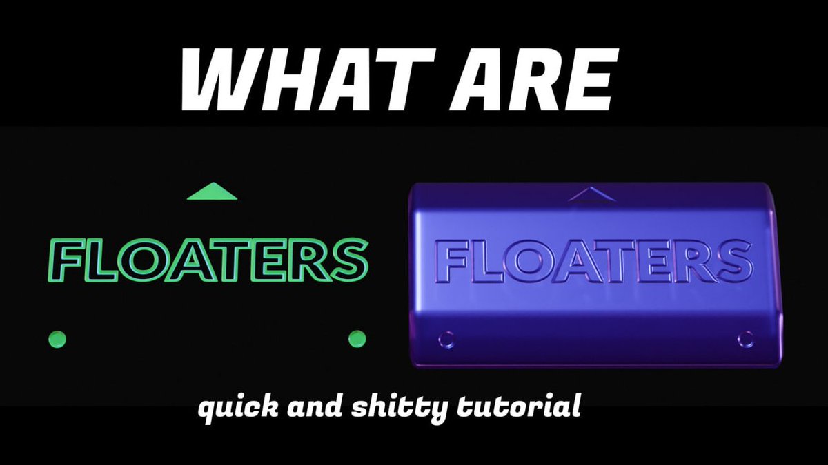 BlueOxel's tweet image. Rakan Khamash (@?) posted a useful guide on ArtStation about floaters.
Check it out and support him:
artstation.com/artwork/L4xvmK
Also saved it to my Pinterest board:
pin.it/UvfmdAhGF