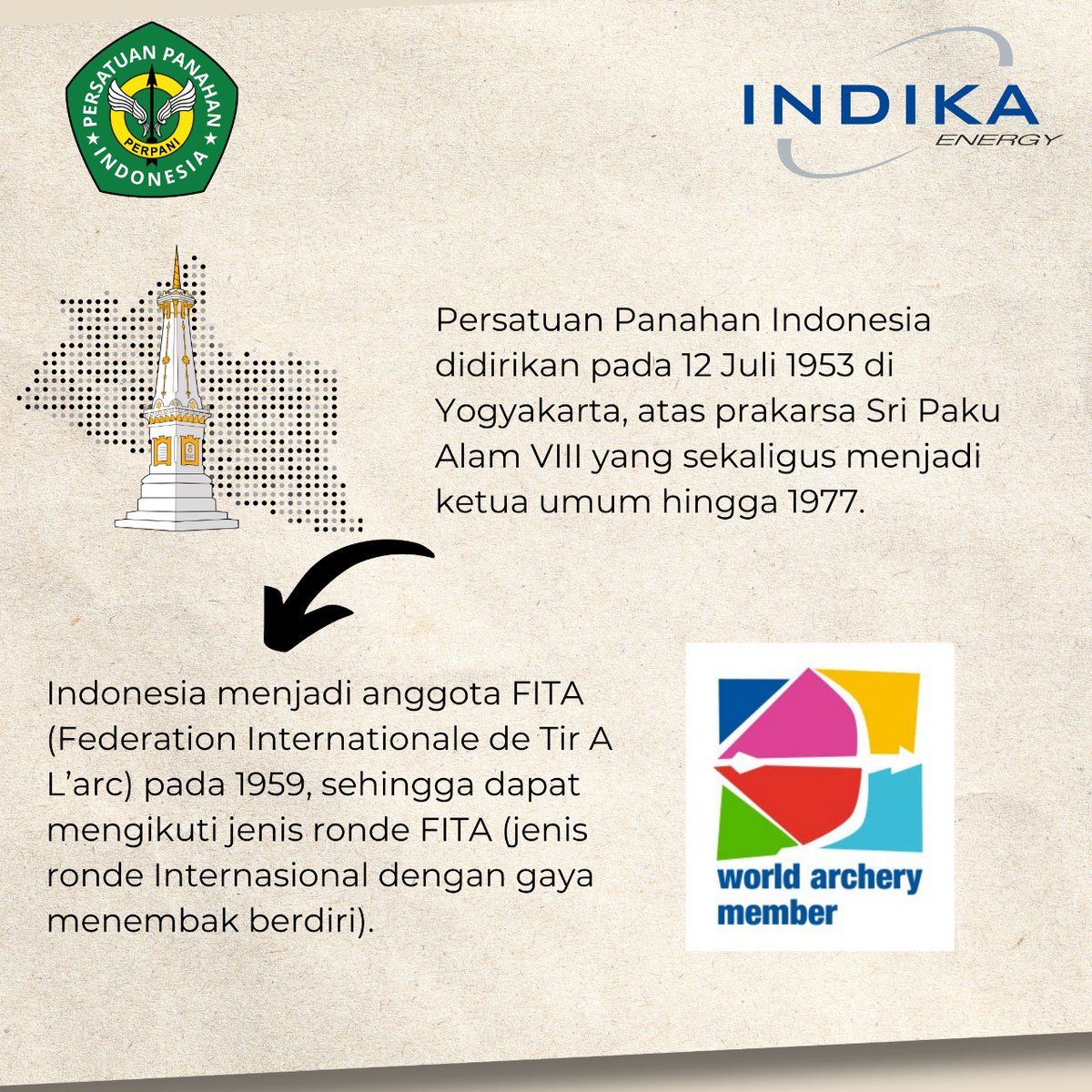 Ina_Archery's tweet photo. #taugaksih pengelolaan panahan di Tanah Air lewat sebuah organisi keolahragaan sudah dirintis sejak 1953, dengan lahirnya Perpani. Sejak itu prestasi demi prestasi berhasil ditorehkan lewat kontribusi seluruh stakeholders panahan Indonesia. 

#panahanindonesia #panahan #perpani https://t.co/BUpnOWw75A