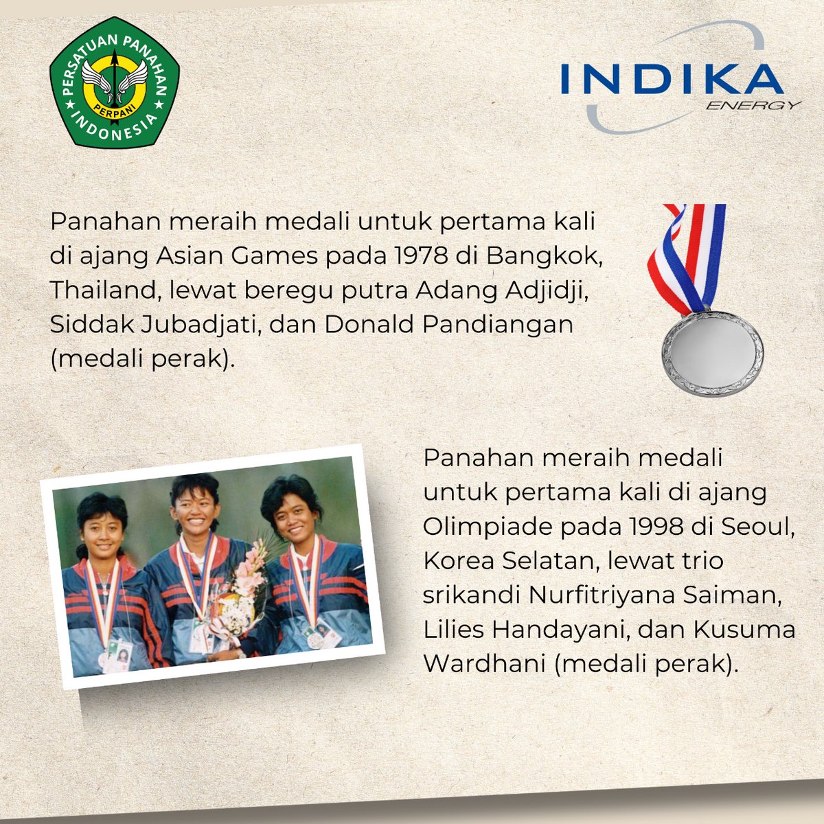 Ina_Archery's tweet photo. #taugaksih pengelolaan panahan di Tanah Air lewat sebuah organisi keolahragaan sudah dirintis sejak 1953, dengan lahirnya Perpani. Sejak itu prestasi demi prestasi berhasil ditorehkan lewat kontribusi seluruh stakeholders panahan Indonesia. 

#panahanindonesia #panahan #perpani https://t.co/BUpnOWw75A