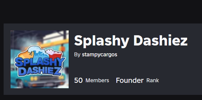 SplashyDashiez's tweet image. Splashy Dashiez has now reached up to 50 members. Hoping to get up to 750 before summer starts. 

roblox.com/communities/34…

#ROBLOX #RobloxGroup #robuxgw #RobloxGames #RobloxGame #RobloxDevs