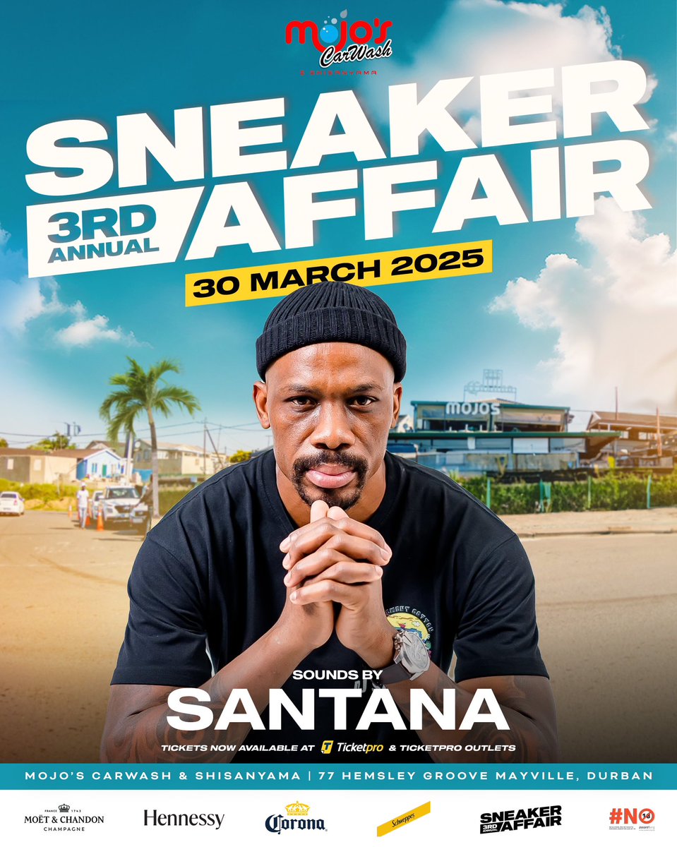 Sneaker heads 😍📢‼️

Stay on the watch for our epic line up 😎, if I were you I’d get those tickets as soon as today @ ticket pro or even make a  reservation on : 081 065 3464/072 268 1540

Let’s make life living moments 🥂

#SneakerAffair25
#MojosSneakerAffair