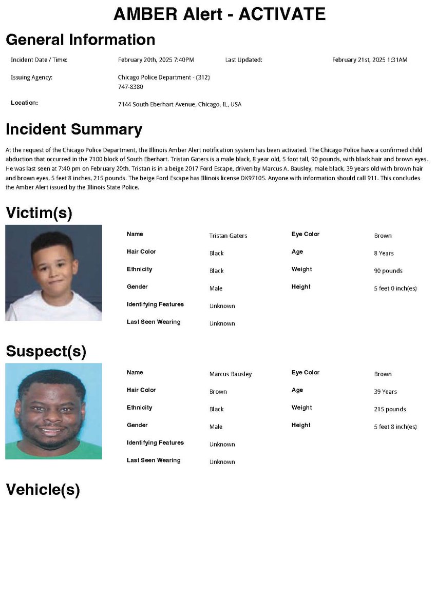 ISPAlerting's tweet image. At the request of the Chicago Police Department the Illinois AMBER alert notification system has been activated. If you have any information please contact 911.