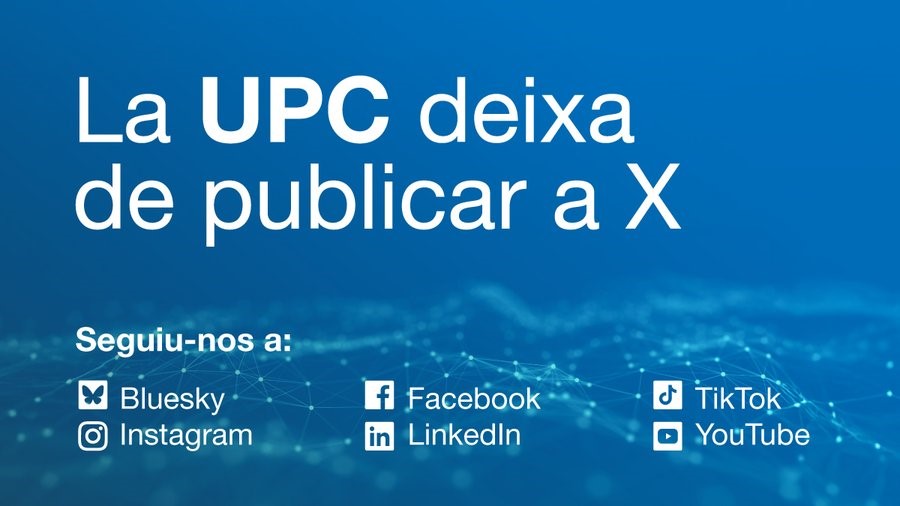 La FOOT deixa de publicar a X per mantenir la seva comunicació en entorns que garanteixin la qualitat i la veracitat de la informació.  S'ha pres per consens el Consell de Govern.
🔗upc.edu/ca/sala-de-pre…
Ara ens pots seguir a BLUESKY. El nostre compte és: <a href="/foot/">Foot</a>.upc.edu