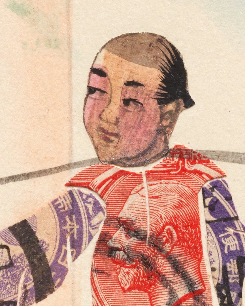 Li Cheong Hing, Watercolor and postage stamp collage on postcard, Canton (Guangzhou), China, date unknown.

In 2023 we announced the Richard Sheaff Ephemera Collection found a home at the Archive: letterformarchive.org/news/richard-s…

#Collage #China #RichardSheaffEphemera #PostageStamps