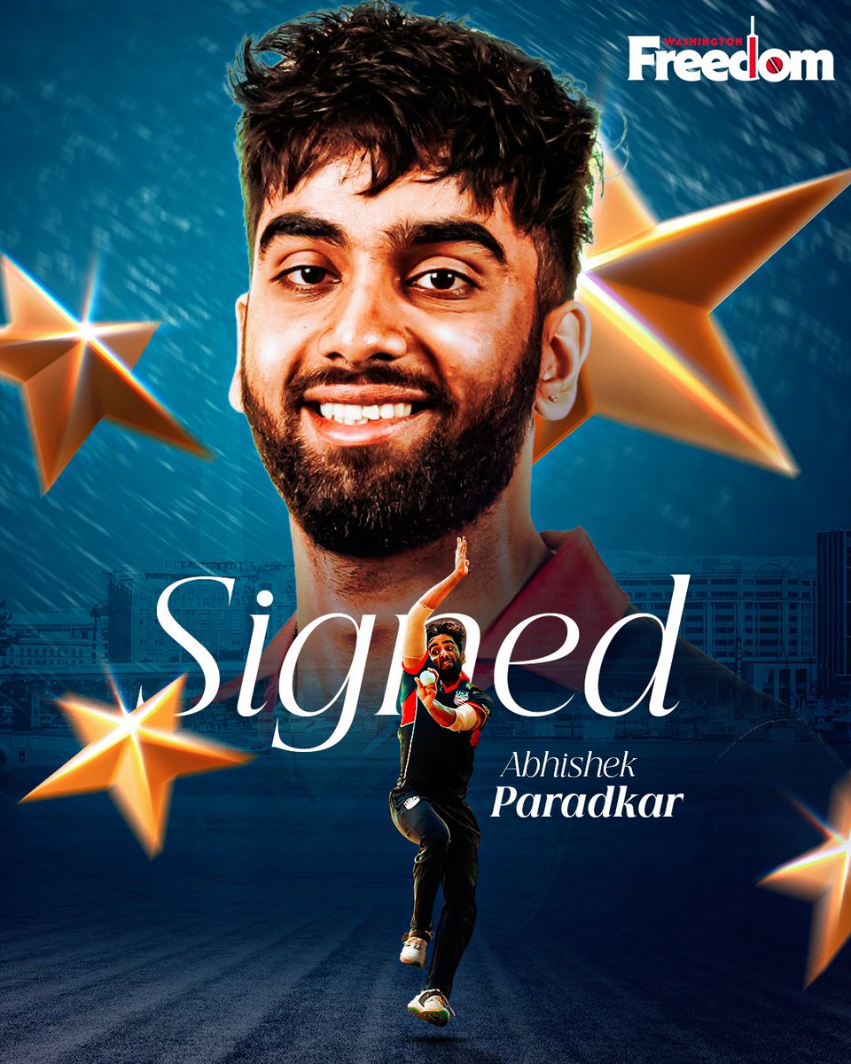 Speed. Swing. Skill. Incoming... 🔥

Welcome to the Freedom Family, Abhishek Paradkar 💙

#MLC2025 #FreedomExpress