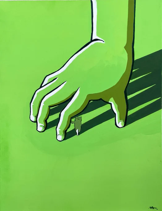 hand.3#芦沢ムネトイラスト展#絶賛展示中#キャンバス 