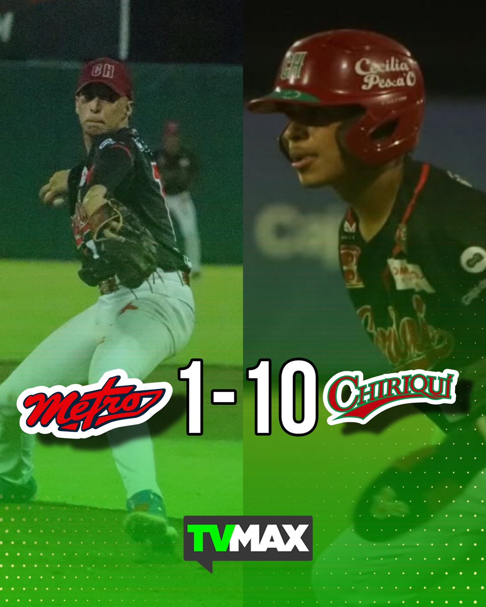 tvmaxdeportes's tweet photo. GANÓ CHIRIQUÍ Y TOMAN VENTAJA EN LA SERIE 💥⚾️ La novena de Chiriquí venció 10-1 Panamá Metro en el cuarto partido de la serie semifinal del Béisbol Juvenil 2025.
#FullBeis #BeisbokJuvenil2025 https://t.co/h6Xvjhlr9o