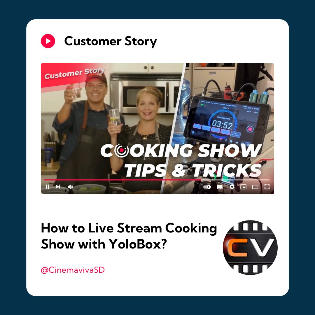 YoloLivTech's tweet photo. ๐ฅ Check out our latest blog and video where we dive into the behind-the-scenes of Pilot Episode of Wannabe Chef Podcast brought by CinemaViva Corporate Video Production in San Diego!
๐ https://t.co/F4n7XKu5uZ
๐ https://t.co/7a5ZlDFwDC
#yololiv #yolobox #yoloboxpro #CookingShow https://t.co/KY0ZBwSCTF