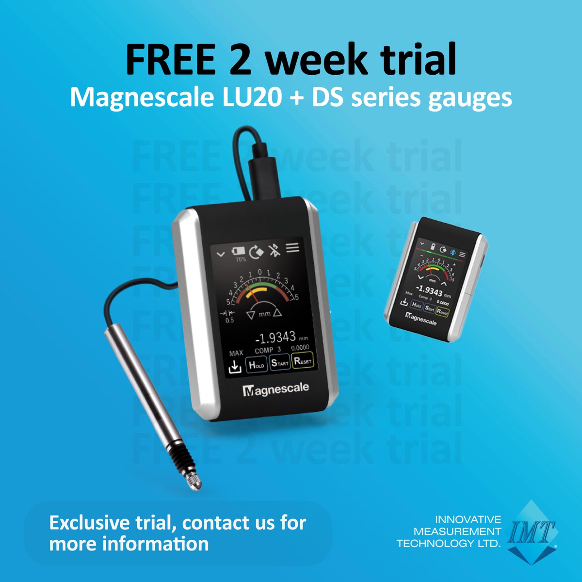 imeasureUK's tweet photo. Try the Magnescale LU20 + DS Series Gauges – For Free!

We’re giving you the chance to experience the innovative Magnescale LU20 + DS Series gauges from the μMATE+ series – absolutely FREE for two weeks!

#metrology #free #IMT 

https://t.co/HN1gnWHYKO https://t.co/qkZCuT1YZT