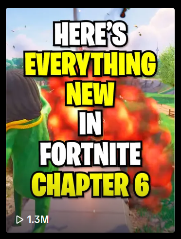 1.3 Million views in 24 hours!

Bring on the NEW Fortnite season 😍