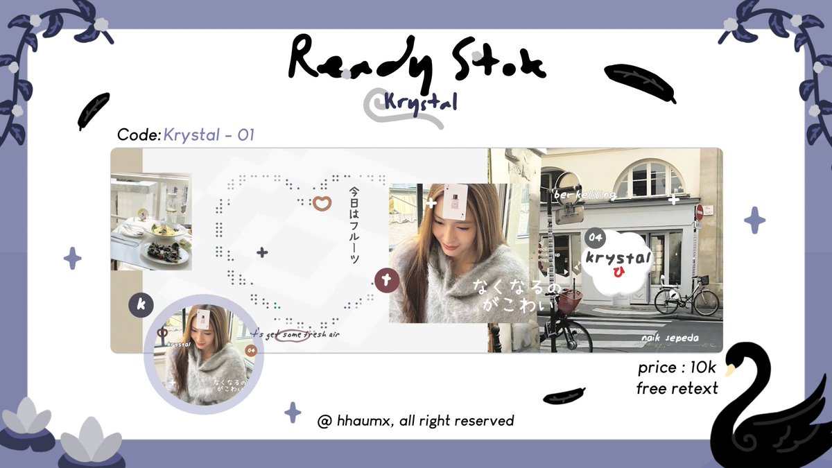 help rt pwis, timakasi🌹

hayii, aku bawa layout ready stock edisi wony dan krystal🥰

lgsg dm aja yaa klo berminat, pls @ after dm

#zonauang