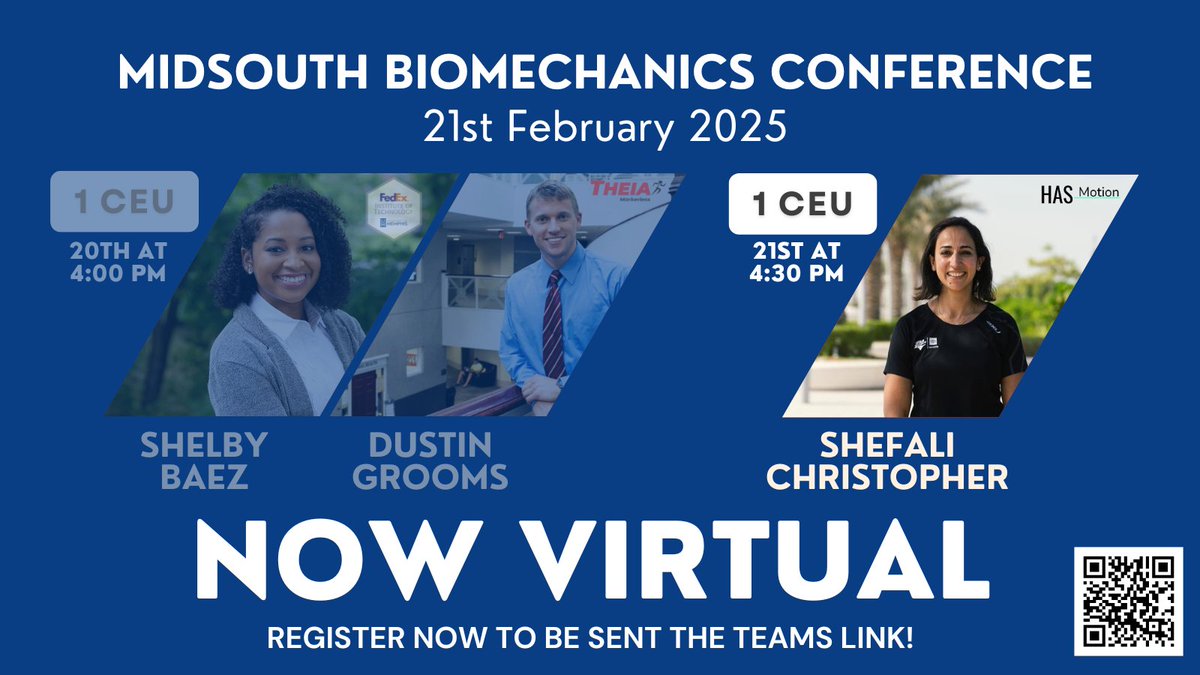 Midsouth Biomechanics Conference (@msbiomech) on Twitter photo 🚨 Still time to register!
Join <a href="/ironmomPT/">Shefali Christopher</a> for a talk on pregnancy & postpartum running🤰
📅 Today at 4:30 PM CT
🎓 Earn 1 FREE CEU!
📍 Virtual – Register online now to get the Teams link!
#MSBC2025 #CEU #WomensHealth #Running 🚨 Still time to register!
Join <a href="/ironmomPT/">Shefali Christopher</a> for a talk on pregnancy & postpartum running🤰
📅 Today at 4:30 PM CT
🎓 Earn 1 FREE CEU!
📍 Virtual – Register online now to get the Teams link!
#MSBC2025 #CEU #WomensHealth #Running