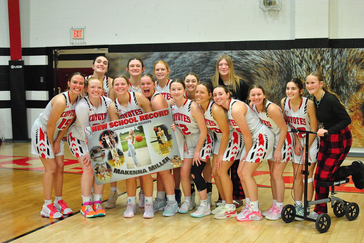 Anselmo-Merna Girls Basketball (@girlsmerna) on Twitter photo Congratulations to <a href="/makennamiller0/">Makenna Miller</a> on breaking the single season assist record with 135 and counting!
#nebpreps Congratulations to <a href="/makennamiller0/">Makenna Miller</a> on breaking the single season assist record with 135 and counting!
#nebpreps