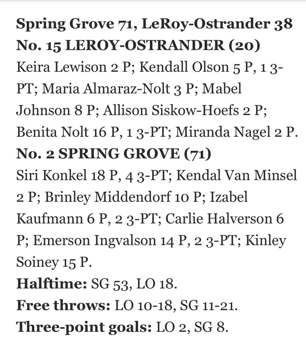Round one ✅!  Round two on Tuesday in Rochester.  Keep on rolling forward Lady Lions!  <a href="/SiriKonkel/">Siri Konkel</a>