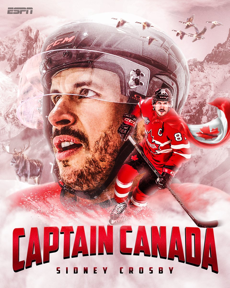 SportsCenter's tweet image. SIDNEY CROSBY AND TEAM CANADA ARE ON TOP OF THE HOCKEY WORLD 🏆🇨🇦

#4Nations