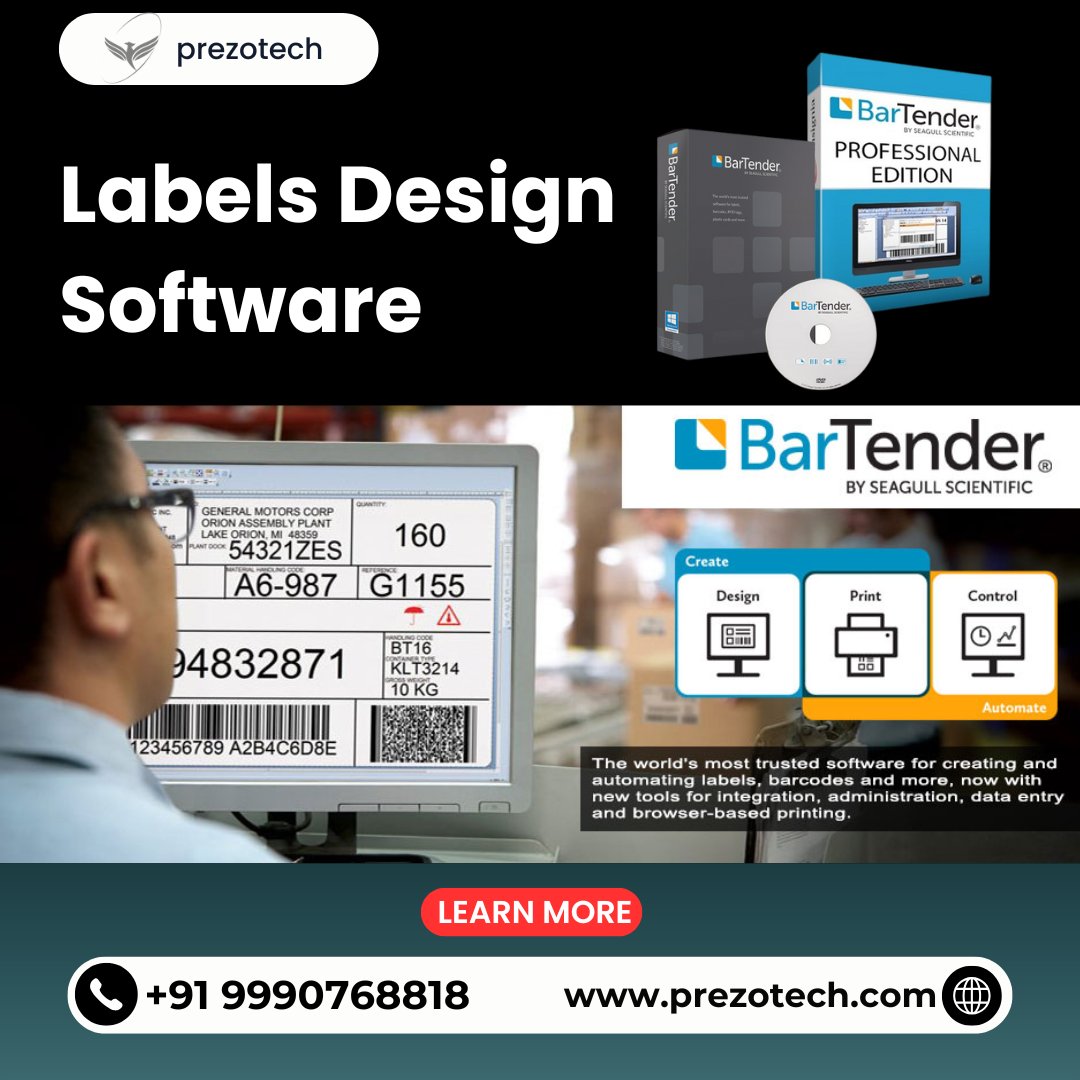 prezotechsol's tweet image. &quot;Design &amp;amp; print labels with BarTender – the world&apos;s most trusted label design software! 🎯 Automate barcodes, labels &amp;amp; data integration seamlessly. 💻📦&quot;

📞 Call us: +91 9990768818
🌐 Learn more: prezotech.com
#LabelDesign #BarcodeSoftware #BarTender #Automation