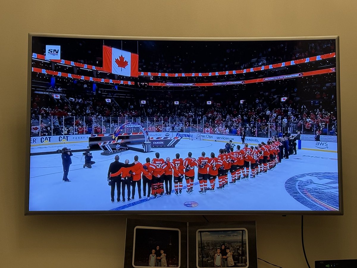 BrianStorsethMP's tweet photo. Great to see the maple leaf being raised in Boston! @4NationsHockey @cmcdavid97 #GoCanadaGo https://t.co/KqYwYYf3Ev