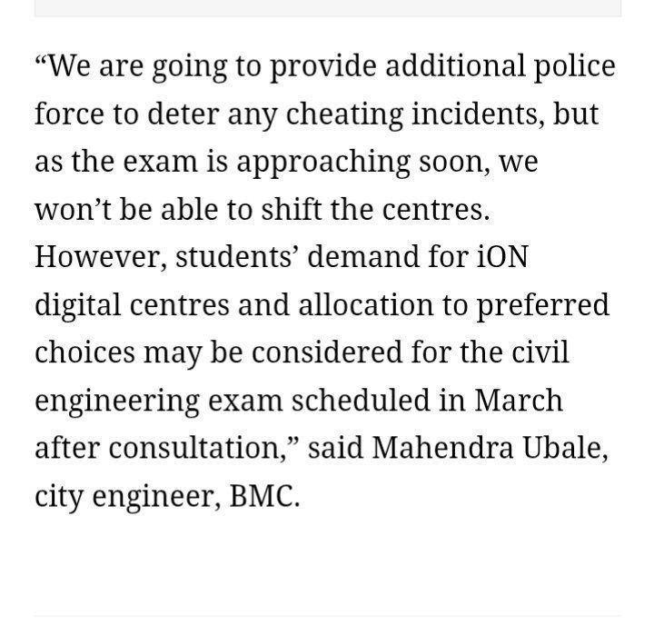 degree_holders's tweet image. मुंबई महानगरपालिकेचे नगर अभियंता यांनी मागेच सांगितलं होत की स्थापत्य अभियांत्रिकी साठीच्या पुढील परीक्षा ह्या अधिकृत TCS Ion digital परीक्षा केंद्रावर घेण्याबाबत आम्ही विचार करू,परंतु आता परीक्षेच्या तोंडावर देखील @mybmc अद्याप निर्णय घेण्यात आला नाही.
#BMC_At_TCS_Ion_Centre