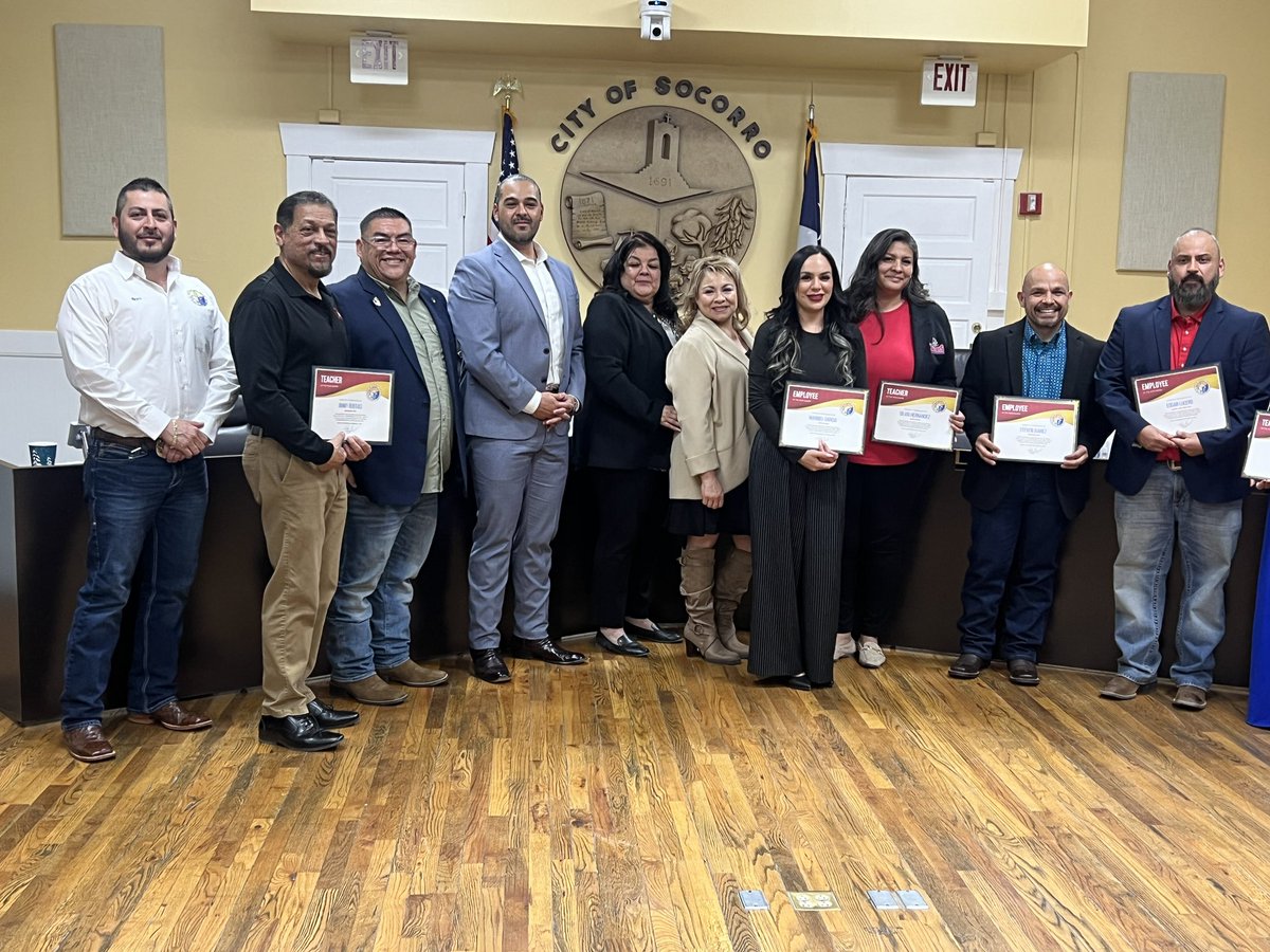 Nidia V. Moreno-Holguin (@nmholguin_sms) on Twitter photo Thank you to the <a href="/City_of_Socorro/">City of Socorro, Texas</a> for recognizing the Socorro feeder pattern’s Teachers of the Year and Staff Members of the Year. <a href="/Socorro_Middle/">Socorro Middle</a> was represented by Mr. Ruedas, and Officer Juarez. Go Bulldogs! Thank you to the <a href="/City_of_Socorro/">City of Socorro, Texas</a> for recognizing the Socorro feeder pattern’s Teachers of the Year and Staff Members of the Year. <a href="/Socorro_Middle/">Socorro Middle</a> was represented by Mr. Ruedas, and Officer Juarez. Go Bulldogs!