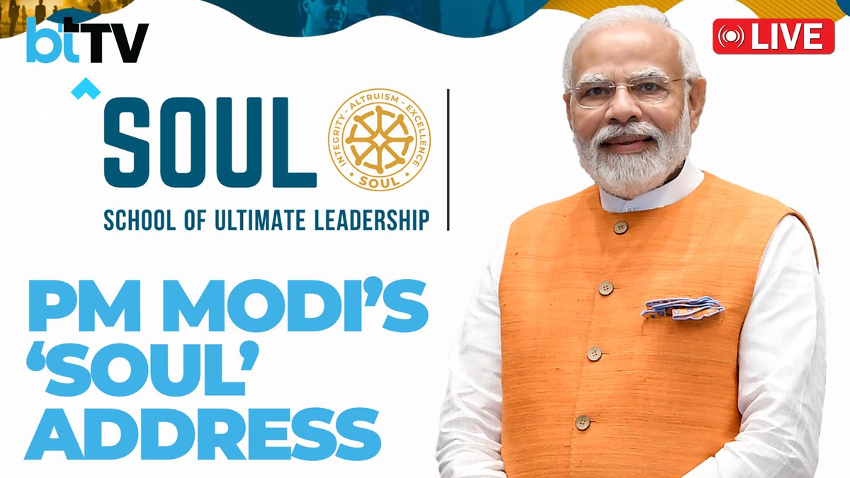business_today's tweet photo. PM Narendra Modi Inaugurates First Edition Of The SOUL Leadership Conclave In New Delhi
Watch LIVE: https://t.co/sMshNX3VB6 | #BusinessToday #PMNaredraModi #SOULSummit #NewDelhiEvent #SOULLeadershipConclave #DashoTsheringTobgay https://t.co/6woiQRVO8x
