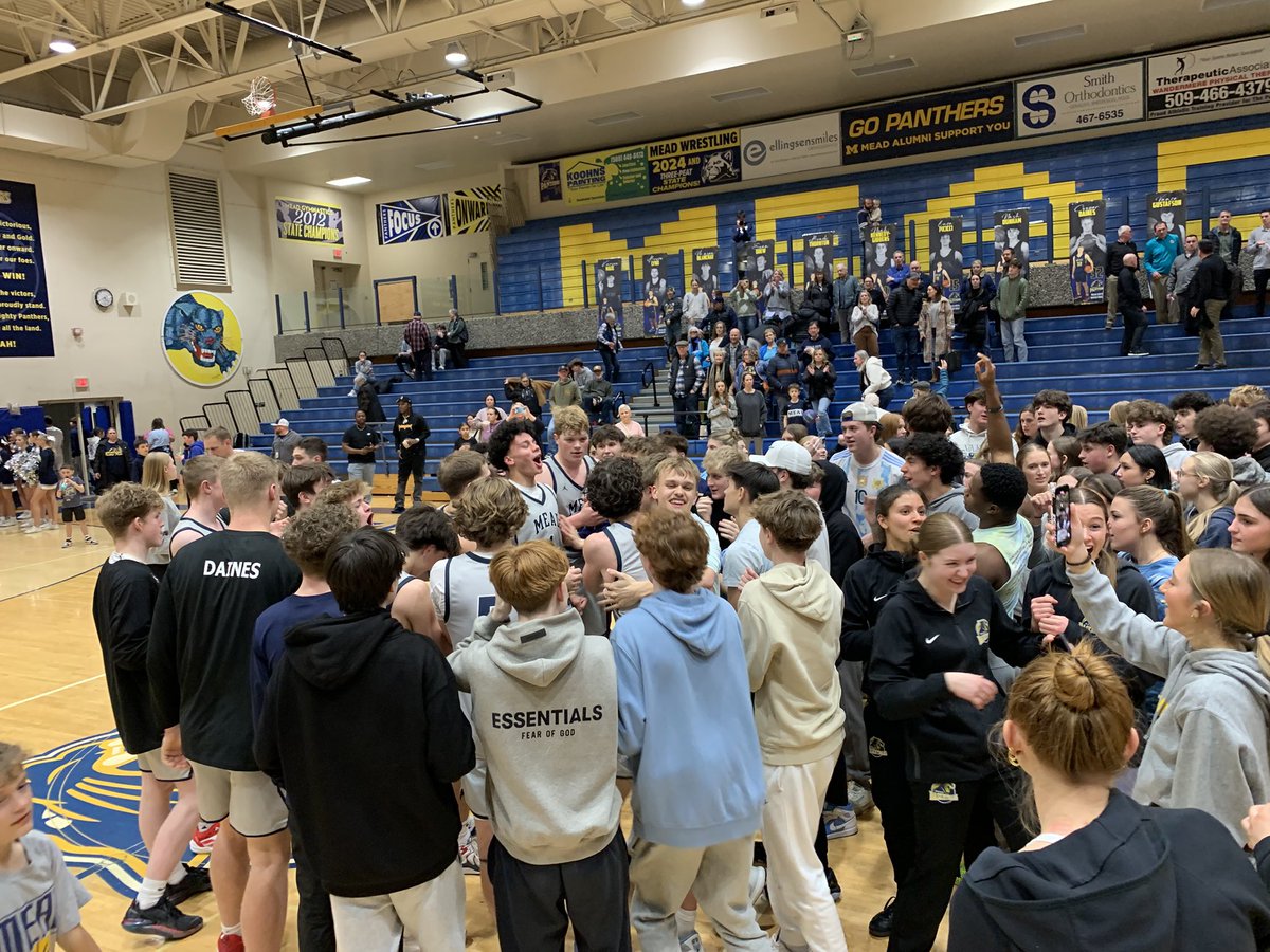 Mead caps off an undefeated home season with a 70-64 win over Chiawana. Four in double figures like usual: Lynd 18, Maze 17, Dunham 15, Thornton 11. They move to the final game of the district tournament. Saturday night at Richland. Winner to state. Loser out. #GoPanthers 🐆