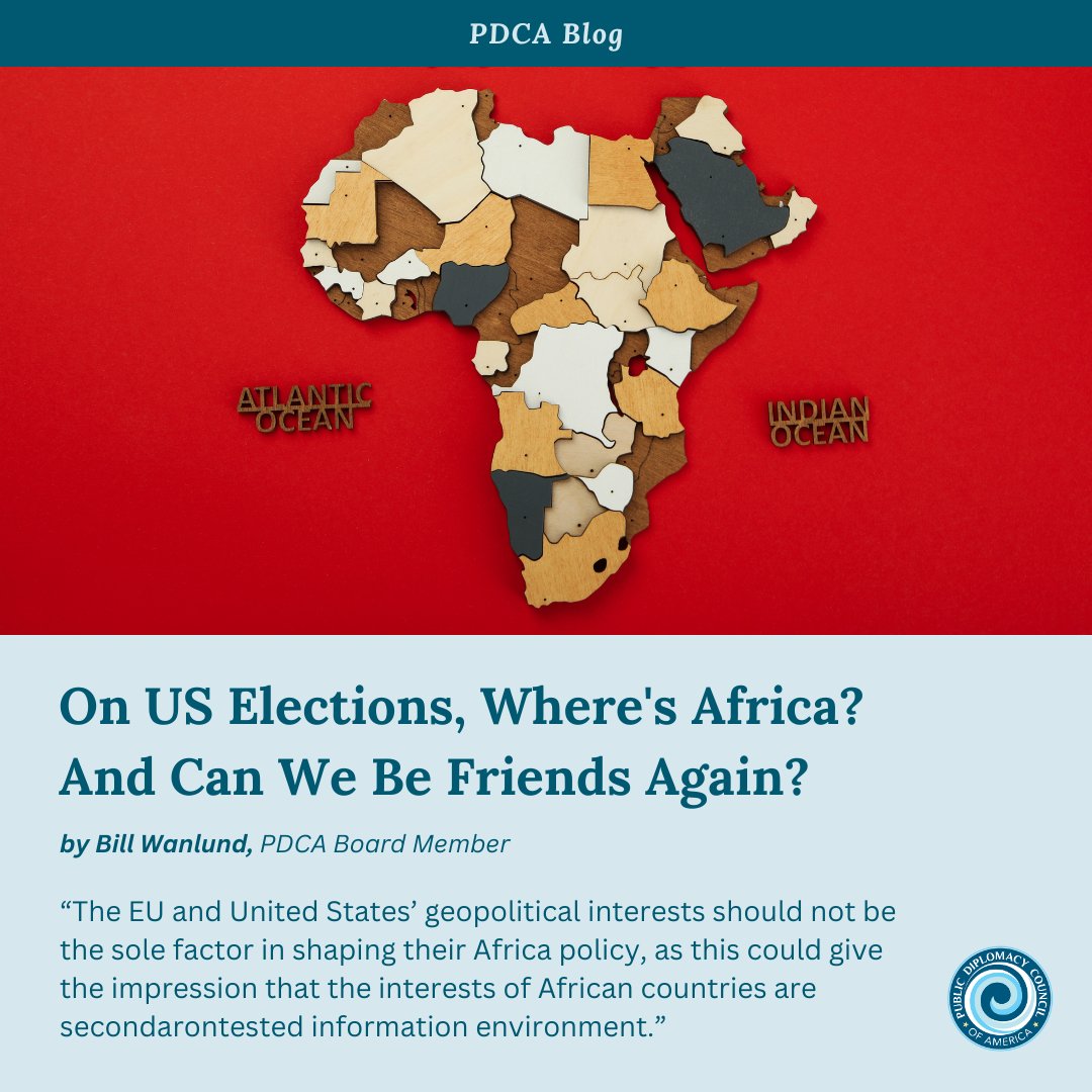 📝 #PDCA Blog

Bill Wanlund, a PDCA Board Member and a retired foreign service officer, discussed global public opinion on Donald Trump's new presidency, and its impact on climate and environmental issues in Africa.

👉 Read Wanlund's article: members.publicdiplomacy.org/news_archive_h…