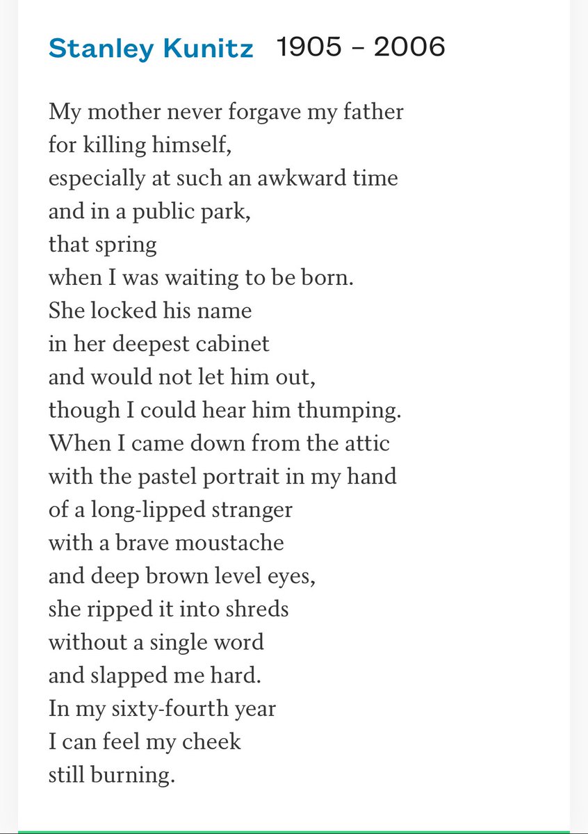 —Stanley Kunitz, “The Portrait”