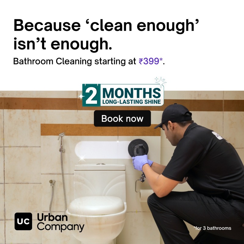 urbancompany_UC's tweet photo. 2-month long-lasting shine for your bathroom.