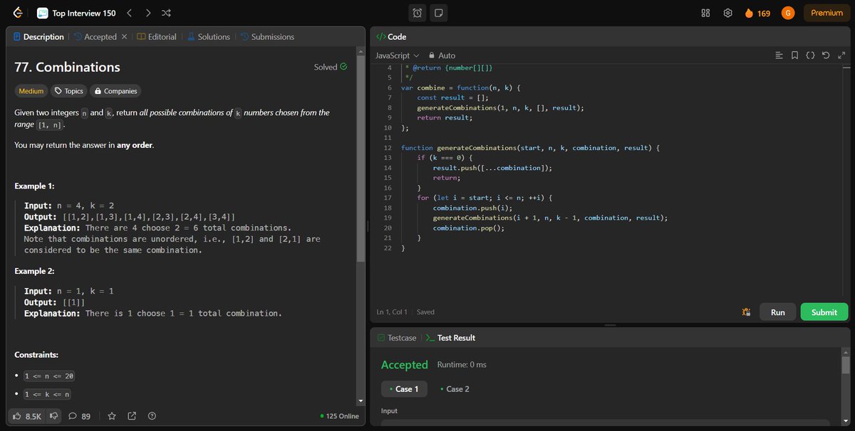 coding_ez24105's tweet image. Exploring the power of recursion & backtracking! 🚀 Today, I solved:
🔹 Letter Combinations of a Phone Number
🔹 Combinations
🔹 Permutations
🔹 Combination Sum
Every problem refines my approach! 💡
Leetcode Link: leetcode.com/u/Garvit_Jhala…
#LeetCode #Coding #100DaysOfCode