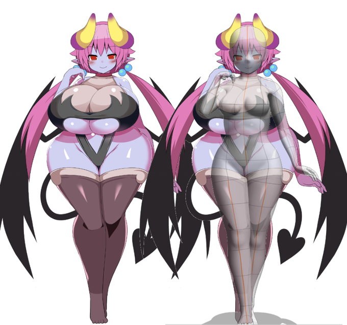 こういうことですね…(右⇒ポーズ人形有)
この体型が好きだから頑張るには頑張るんですけど…w 