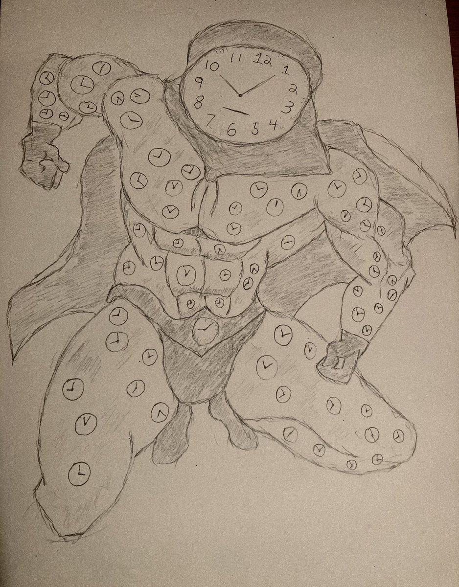 JMMartist's tweet photo. “Some people kill time, but this time, time is going to kill you.” Tonight I sketched The Clock King from Batman! 🕕🕦🕚🕥🕧🕣🕠🕝🕢🕟🕜🕤 Time is the greatest resource don’t waste it! #batman #Fanart #clockking #sketchart #dccomics https://t.co/vTVwDh19Bv