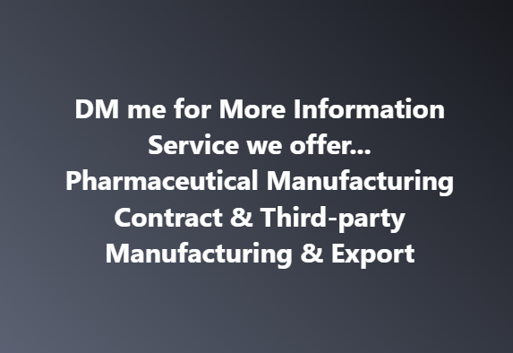 stevens39213's tweet image. Dm me for any pharmaceutical inquiry...

Exporter from India

#pharmaexporter #medicineexporter #pharmaceuticalManufaturer #genericmedicine #bulkorder