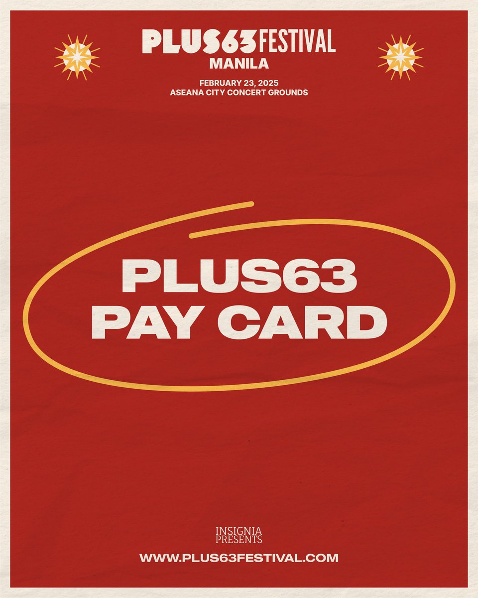 PLUS63Festival's tweet photo. PLUS63 Pay Card will be your official wallet at the festival. 💳

📌 PLUS63 Pay Card load is non-refundable. Top up wisely! 
📌 Top-up stations will accept cash, e-wallets, QRs, and credit cards https://t.co/gSjgLP2cGB