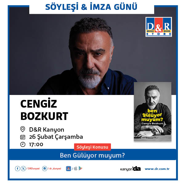 Cengiz Bozkurt, 26 Şubat Çarşamba günü D&amp;R Kanyon'da!

#kanyon #kanyonda #kanyondabuluşalım #bikanyonyapalım
