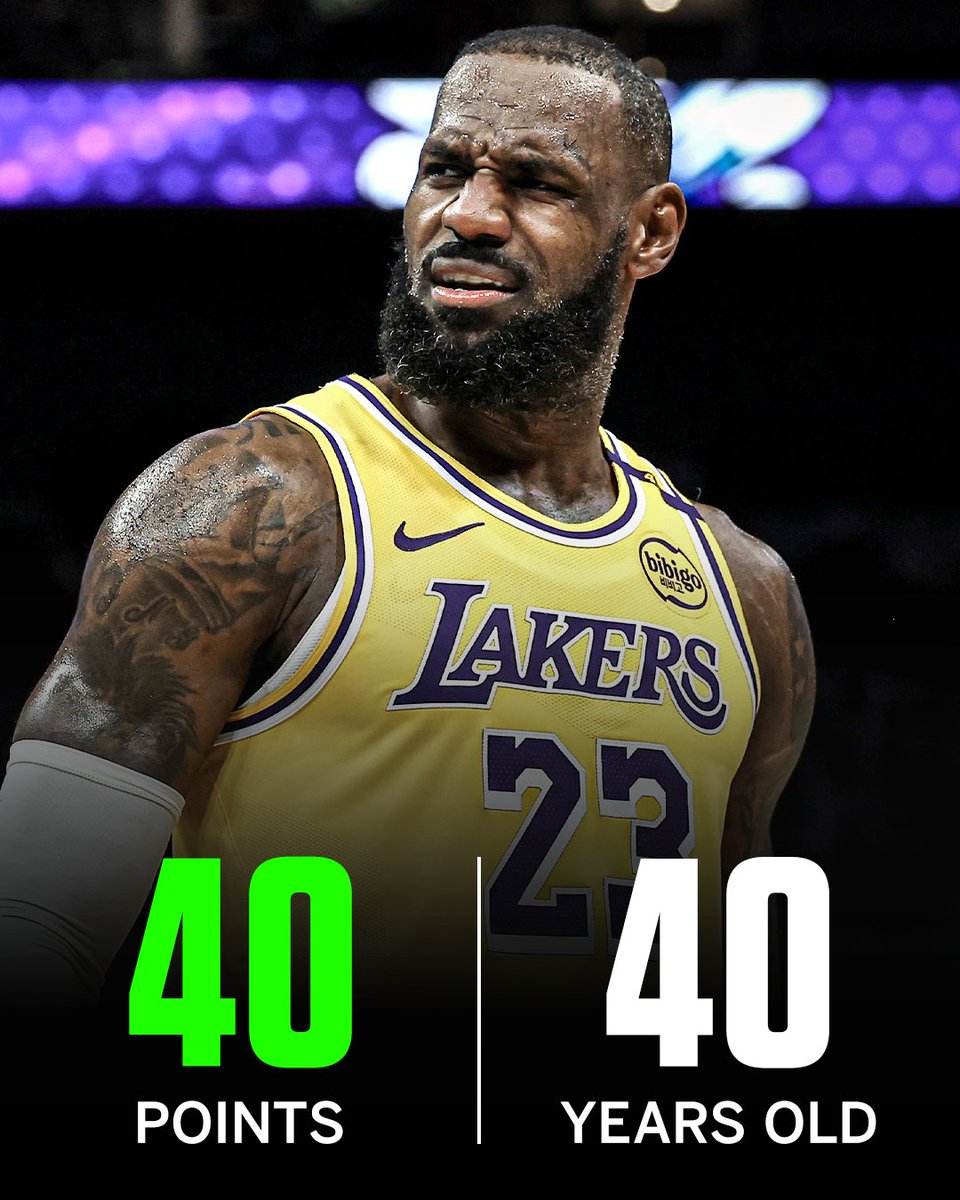 LeBron dropped 40 points on the second night of a back-to-back at 40 years old 🤯