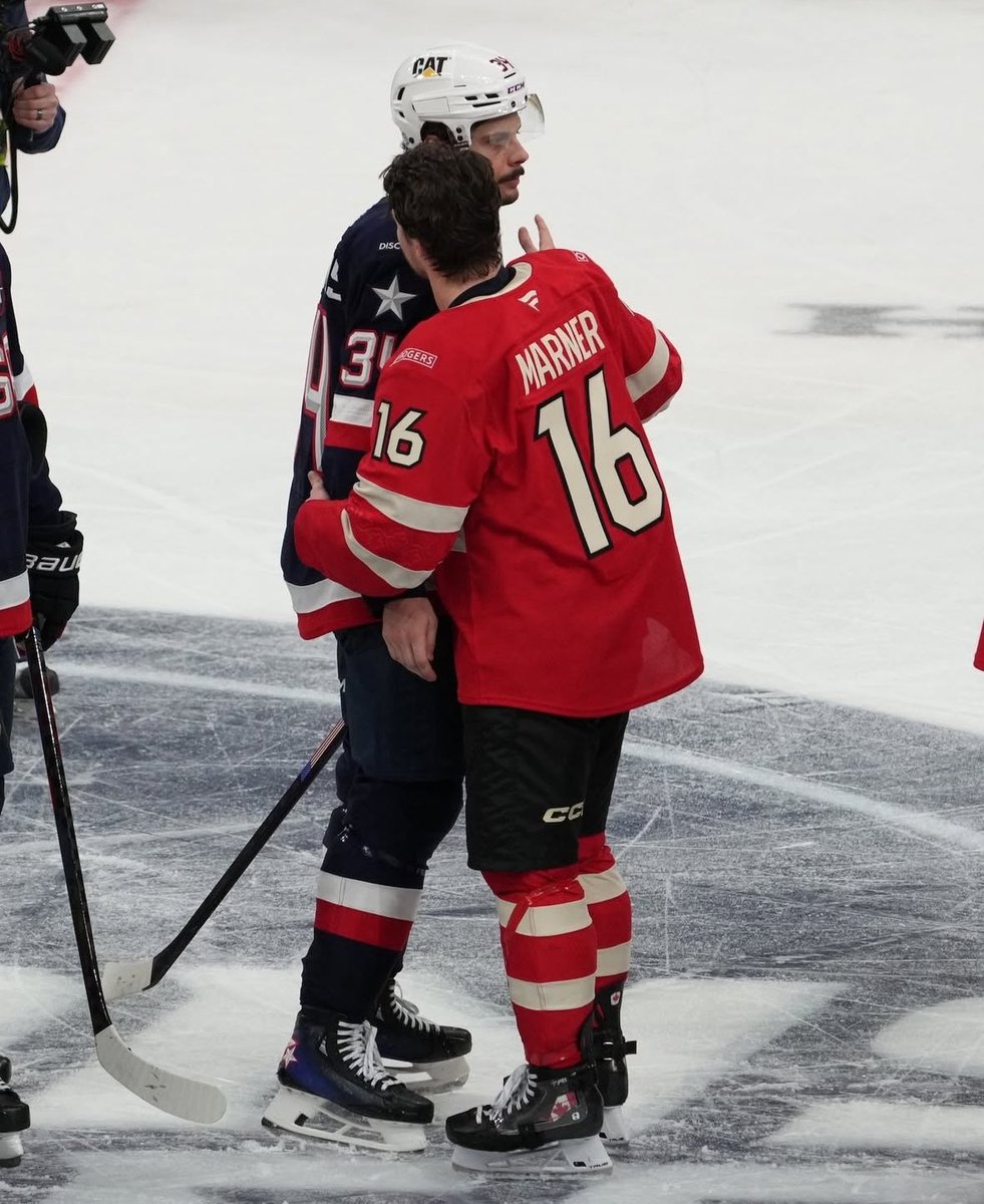 TLNdc's tweet photo. Auston Matthews and Mitch Marner in the handshake line 🤝 https://t.co/hmjWxlN9Cv