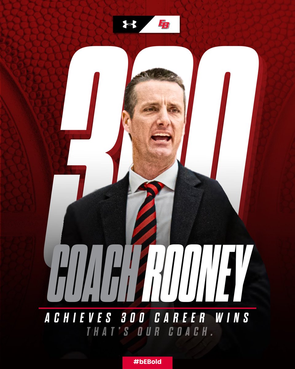 East Bay Pioneers (@eastbaypioneers) on Twitter photo 🚨300 CAREER WINS - Congratulations, <a href="/CoachBRooney/">Bryan Rooney</a>
<a href="/eastbaymbb/">CSU East Bay Men’s Basketball</a> defeated Cal State San Bernardino 76-55 Thursday evening to capture Rooney’s 300th W.
Now that’s BOLD.
That’s our Coach!
#bEBold | #ncaadii 🚨300 CAREER WINS - Congratulations, <a href="/CoachBRooney/">Bryan Rooney</a>
<a href="/eastbaymbb/">CSU East Bay Men’s Basketball</a> defeated Cal State San Bernardino 76-55 Thursday evening to capture Rooney’s 300th W.
Now that’s BOLD.
That’s our Coach!
#bEBold | #ncaadii