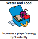 Where playing AS a character in a board game, or simply just playing the board game. Food and hydration is important.

riscigames.com/trapped