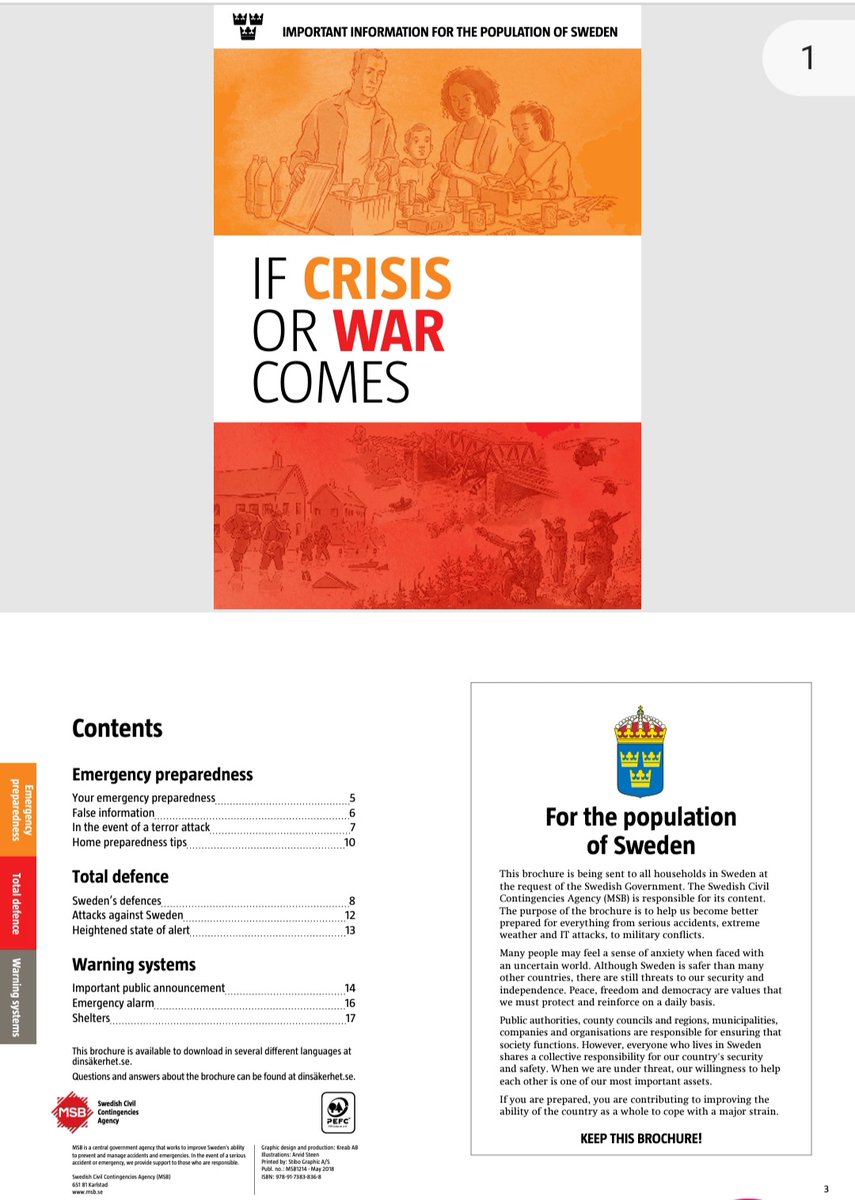 Die europäische Sicherheitslage ändert sich. #Resilienz der europäischen Bevölkerung ist zu sensiblisieren und zu stärken. #Zivilschutz. Schweden gibt hier (schon seit Jahren) ein gutes Beispiel dafür ab. Vorbereitet sein, statt überrascht zu werden und in Panik zu verfallen.