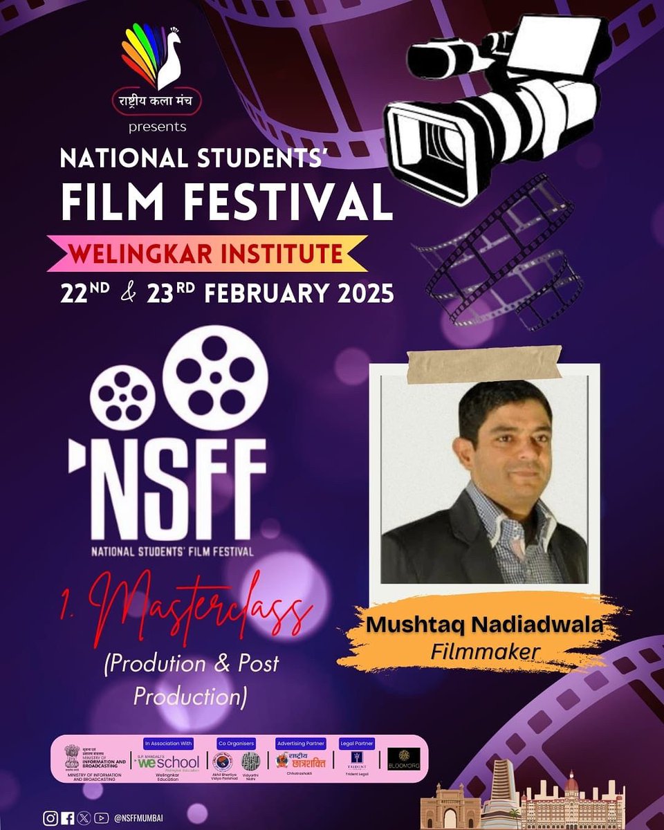 The National Students’ Film Festival (NSFF) will be held at Welingkar Institute on February 22-23, 2025. 
Filmmaker @mushtaqnadiadwala will conduct a Masterclass on Production &amp; Post-Production.

#nsff2025 #nsffuncut #fyp #Filmmaking