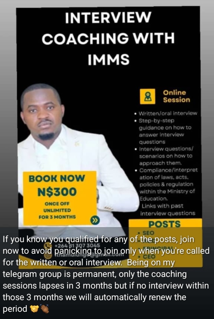smartvamboe's tweet photo. Are you preparing for a teaching, HOD, SEO, CEO, principal, or inspectors?
✅ Telephonic Interview Coaching 
✅ Permanent Membership to Exclusive Telegram Groups – Access to:
🔹 Past Interview Questions &amp; Answers.
🔹 Daily Coaching.
🔹 Guidance for Both Written &amp; Oral Interviews. https://t.co/m0KRHx86Db
