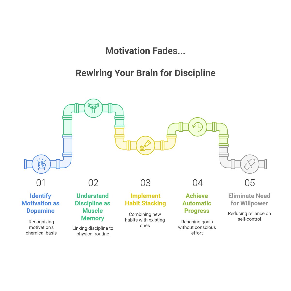 Jayadevan_TR's tweet photo. Your Brain is Addicted to Motivation (Here’s the Fix)
Science: 
➜ Motivation is dopamine. 
➜ Motivation fades.
➜ Discipline is muscle memory.

Rewire your brain:
➜ Habit Stacking: Add a micro-habit to brushing teeth
➜ Result: Automatic progress → No willpower needed https://t.co/mz1cXSdAzl