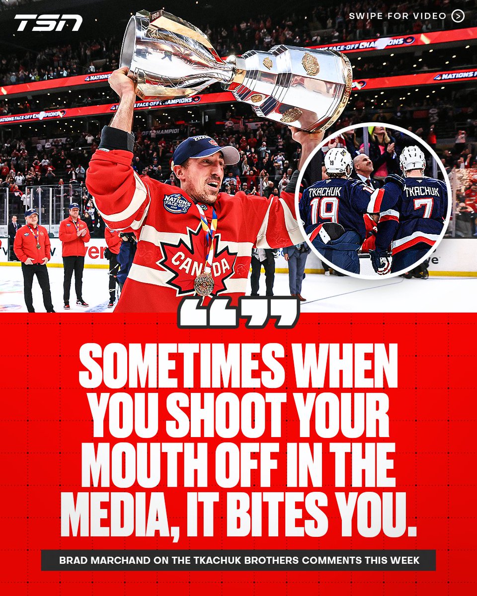 TSN_Sports's tweet image. Brad Marchand had this to say about the Tkachuk brothers’ comments earlier this week.